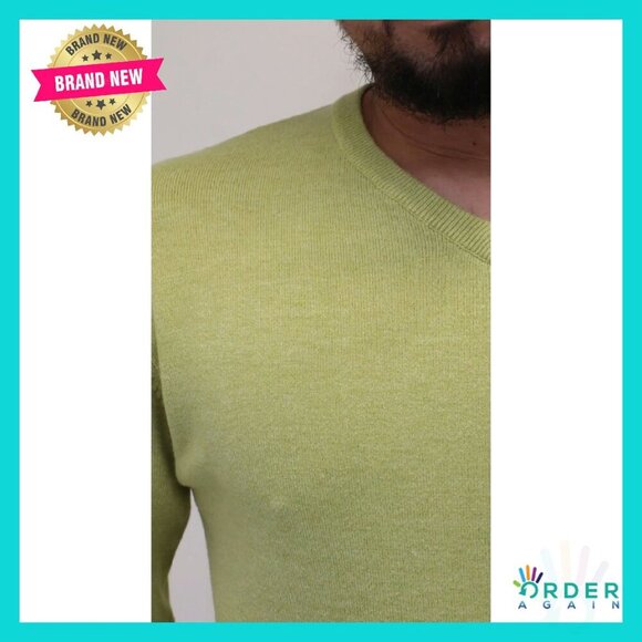 Men's Slim Fit V-Neck Sweater Elegant Business Casual Pullover Winter - Picture 7 of 7